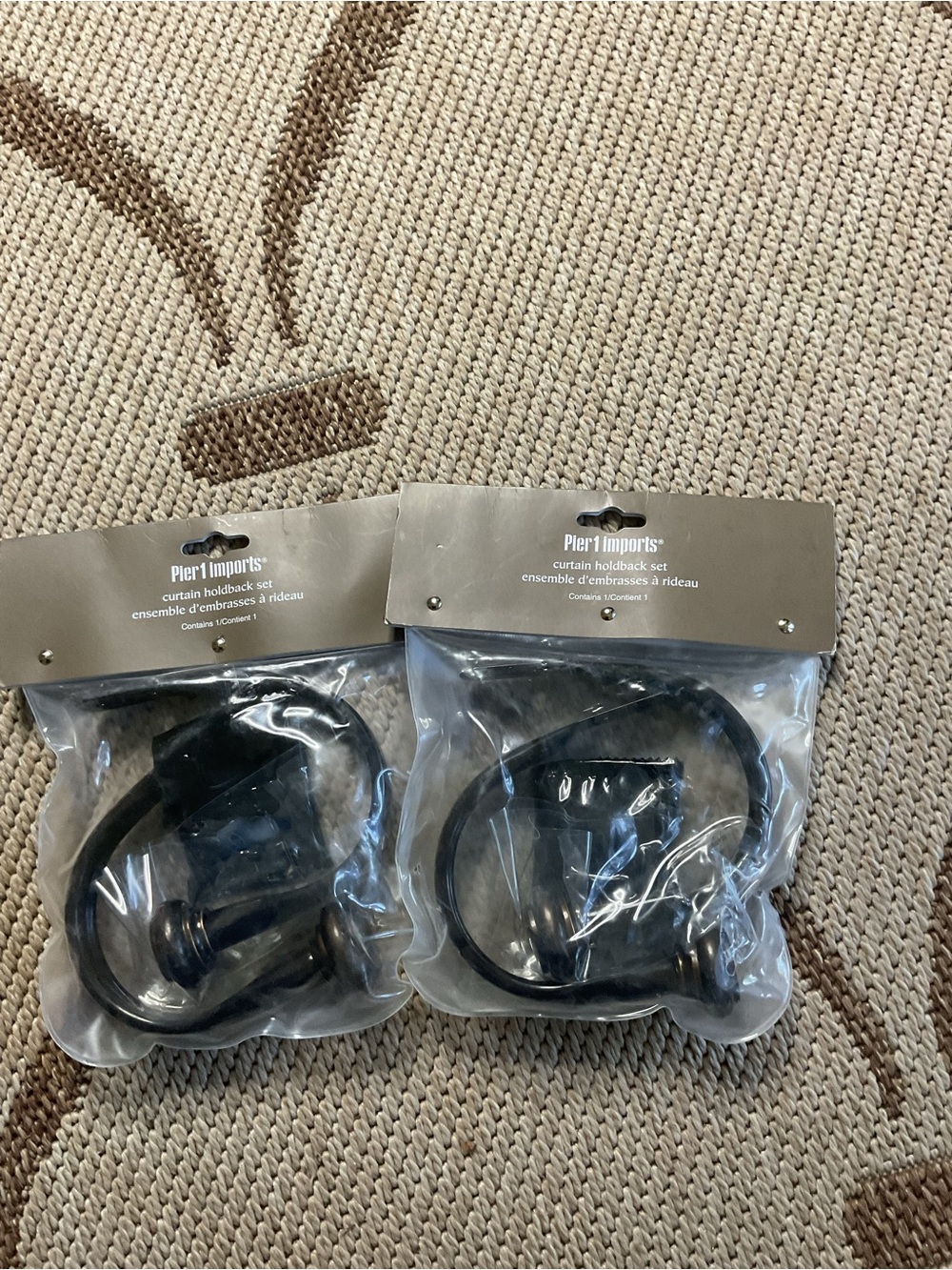 Pier 1 Black Curtain Holdbacks (Pair)
